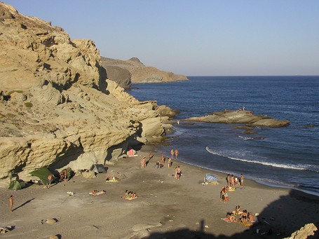 Jogging along the coastline of Cabo the Gata (one of the beaches)