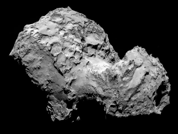 Der Komet 67P/Churyumov-Gerasimenko von Rosetta aufgenommen (Bild: ESA)